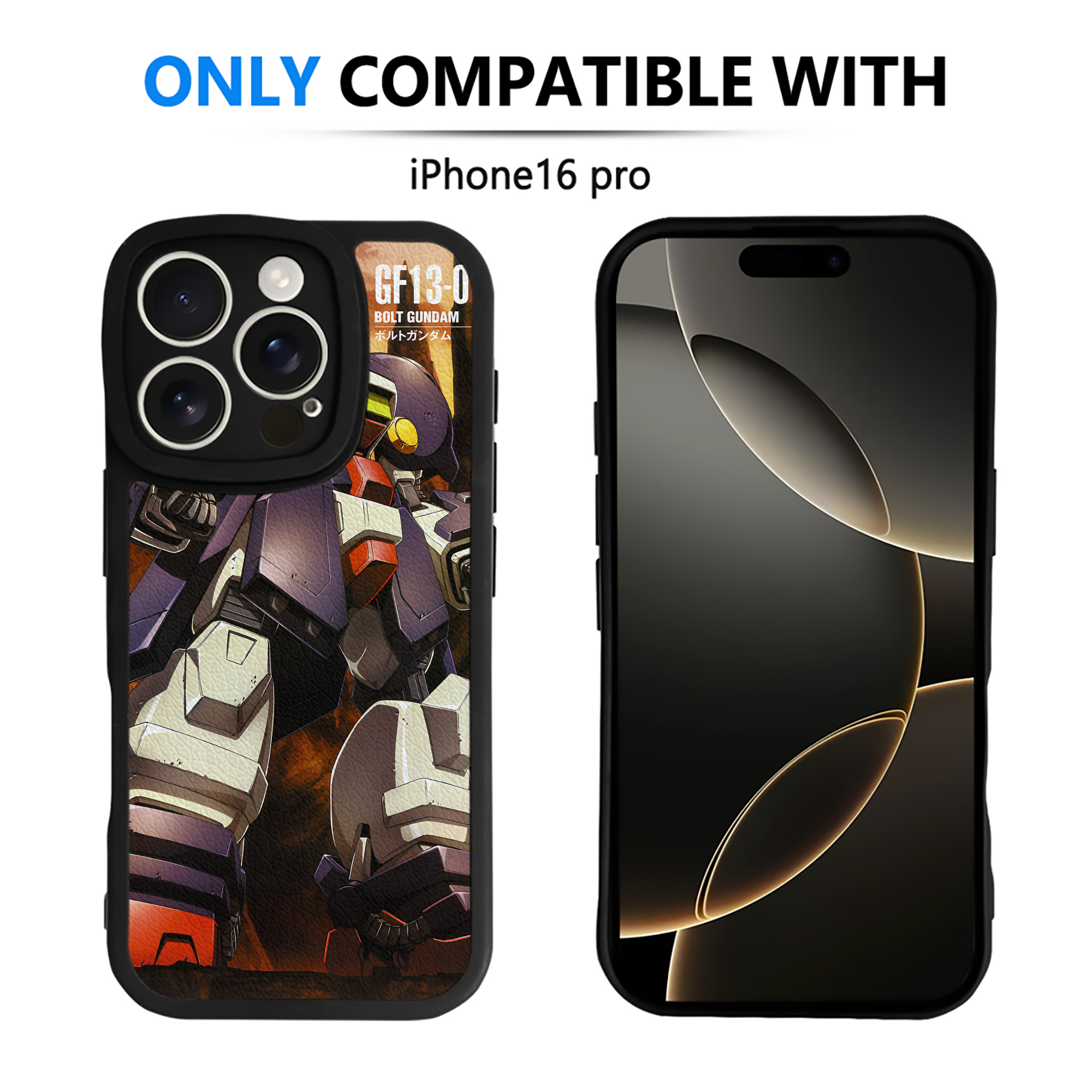 （画像用） 機動戦士ガンダム Mobile Suit Gundam 【iPhone 16シリーズ対応】シリコンスマホケース（レザー調） 材質：シリコン